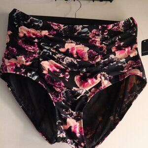 TORRID High-Waisted Ruched Bikini Floral Swim Bottoms